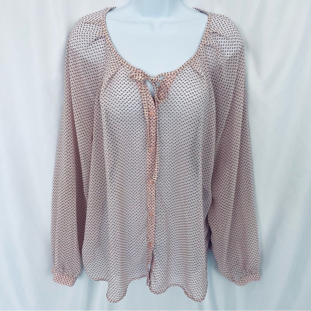 Old Navy Pink Sheer Long Sleeve Top Size X-Large